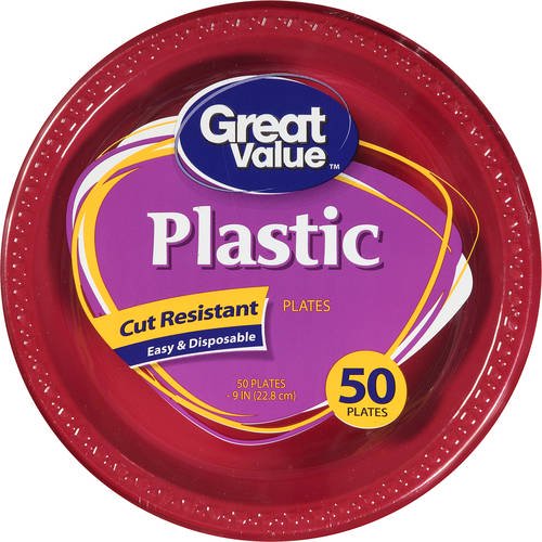 Great Value Plastic Plates 50 ct