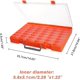 thumbnail image 2 of Caja organizadora de almacenamiento de polipropileno (PP) transparente de 48 rejillas para cosméticos, joyas, cuentas, píldoras, manualidades, rectángulo, naranja oscuro, 35,7 x 27,8 x 4,25 cm,, 2 of 8