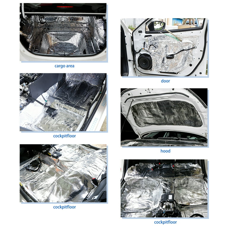 Unique Bargains 197mil 16.36sqft Car Interior Heat Sound Insulation Deadener  Aluminum Foil Mat 
