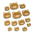 thumbnail image 1 of Round Cat Face Bored Wood Mini Charms Shapes DIY Craft Jewelry - No Hole - Various Sizes (16pcs), 1 of 7