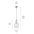 thumbnail image 4 of 42047NICS Kichler Lighting Everly - 1 Light Pendant-17.75 Inches Tall and 9 Inches Wide-Brushed Nickel Finish-Clear Seeded Glass Color, 4 of 4