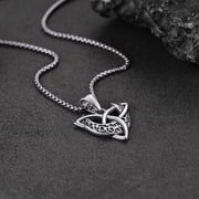 FaithHeart Moon Goddess Necklaces for Women Viking Pendant Necklace Stainless Steel Feminist Wiccan Jewelry Amulet Birthday Christmas Jewelry Gift for Mom Grandmother