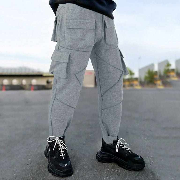 Men's Cargo Jogger Pants Pocket Hip Hop Leisure Casual Trousers Street  Style