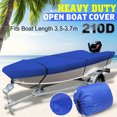 thumbnail image 2 of 210D Open Boat Cover Heavy Duty Waterproof Trailerable V-hull Fish Bass 11.5'-14.8' Blue, 2 of 9