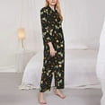 thumbnail image 3 of Goofa Moth And Flowers Printed Women’s 2 Piece Pajama Set Super,Pajamas Women's Long Sleeve Sleepwear Soft Button Down Loungewear Pjs Lounge Set Nightwear-Small, 3 of 9
