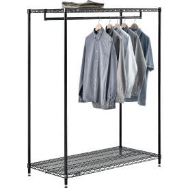 Free Standing Clothes Rack - 2 Shelf - 48""W x 24""D x 63""H - Black