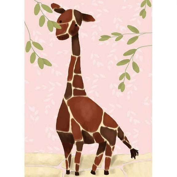 Oopsy Daisy's Gillespie the Giraffe Pink Canvas Wall Art, 10x14