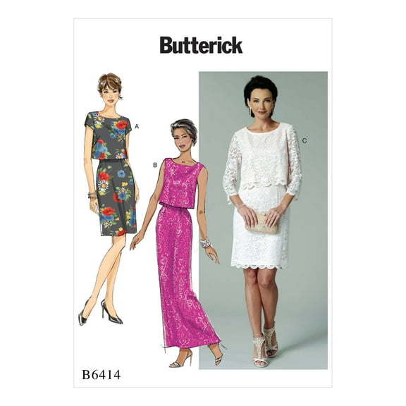 Butterick Sewing pattern 6414 - Misses Popover Dress-14-16-18-20-22