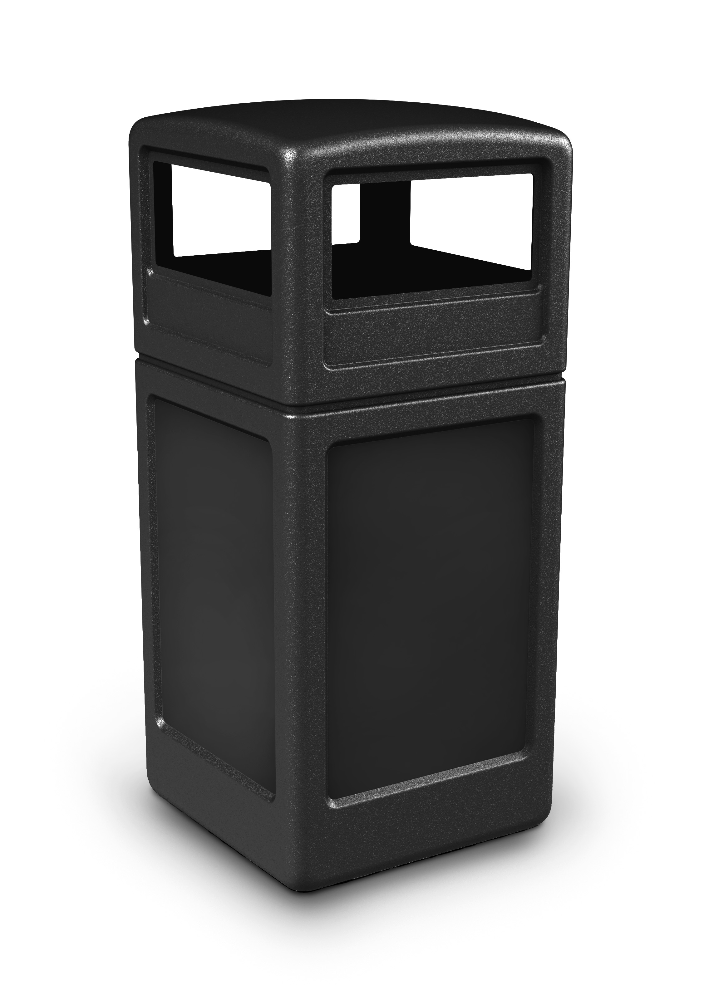 PolyTec 42 Gallon Square Trash Receptacle with Dome Lid