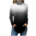 thumbnail image 2 of Womens Tops Women's Spring High Neck Gradient Loose Casual Long Sleeve T Shirt Shirts for Women, 2 of 5