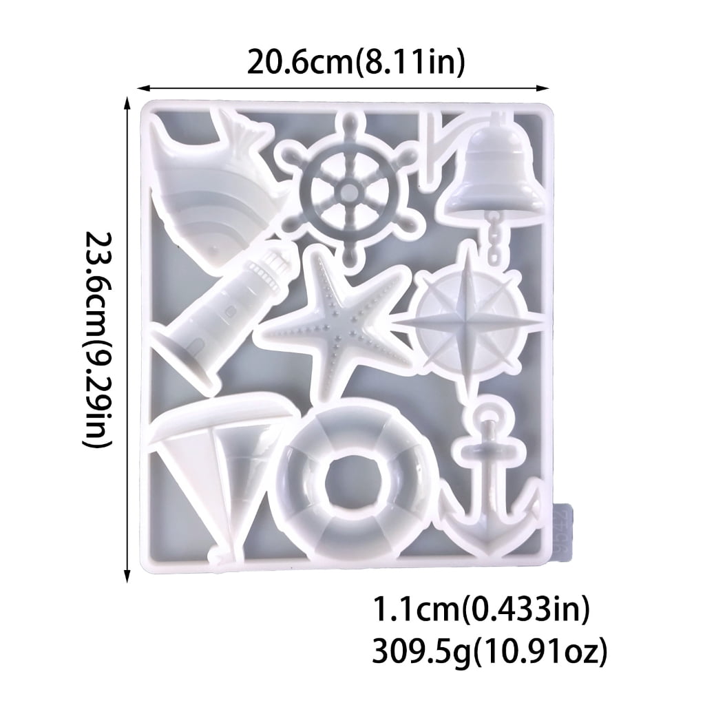 WINDLAND Silicone Mold for Jewelry Making and Baking Reusable Ocean Theme Resin Mould for DIY Enthusiasts Bakers and Crafters