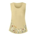 thumbnail image 2 of Tiqkatyck Tank Tops for Women Trendy Women's 2025 Chic Round Neck Short Sleeve Shirts 2D Printed Casual Loose Fit Vest Sleeveless Tunic Tops Summer Tops for Women Yellow M, 2 of 7