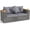 Grey, variant on Gymax Set of 2 Patio Corner Sofa Set w/Thick Cushions Wide Acacia Wood Armrests for Garden Beige