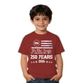 thumbnail image 4 of Patriotic Boys Short Sleeve T-Shirt USA 250th Anniversary 1776-2026 Vintage American Flag Top, 4 of 4