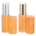 thumbnail image 1 of FELTECHELECTR 2 tubos vacíos de bambú para bálsamo labial, de 3,8 g, para mujeres y niñas (dorado, plateado, diámetro de 12,1 mm), 1 of 7