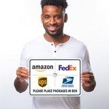 Package Delivery Sign, Delivery Instructions FedEx Amazon Ups USPS Sign ...