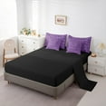thumbnail image 5 of Manfei Cheetah Pattern 7-Piece Bedding Comforter Set,Jungle Leopard King Bedding Sets,Purple Black Bed Sheets For Girls Kids,Luxury Bedroom Decor Reversible, 5 of 8