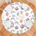 thumbnail image 2 of White Fairy Castle Pattern Round Fitted Tablecloth with Elastic Edge,Dining Table Cover Waterproof,Outdoor Round Tablecloth for Camping,Dining,Indoor and Outdoor, 2 of 7