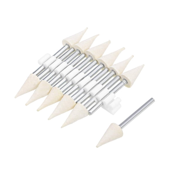 Wool Felt Mounted Points Conical Polishing Bits Burrs Buffing Wheels with 1/8" Shank 24 Pcs