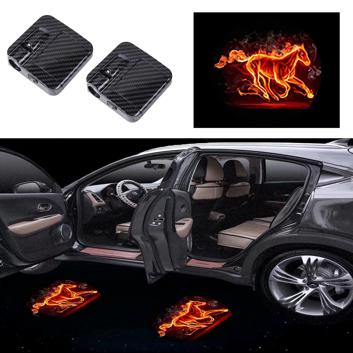 AJLOTMO Car Door Lights Logo Projector 2PCS Car Wireless Door