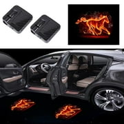 AJLOTMO Car Door Lights Logo Projector 2PCS Car Wireless Door Welcome Light,Car Door Logo Lights Step Lights Shadow Lights Compatible with Ford mustang Bronco All Car Models (Fire Horse)