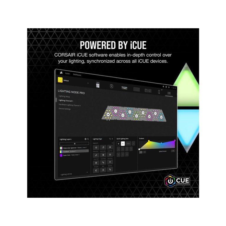 CORSAIR iCUE LC100 Case Accent Lighting Panels - Mini Triangle