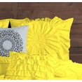 thumbnail image 5 of D.N.G. BEDDINGS 100% Egyptian Cotton 1 Piece Circle Ruffle Comforter with 1 Freebie Ruffle Pillow | 550 GSM Filled Microfiber - Twin/TwinXL Size, Yellow Color - 800 Thread Count, 5 of 5