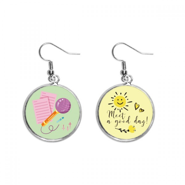 Micrófono de composición Pendiente Sol Flor Pendiente Joyas Moda Unbranded M