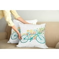 thumbnail image 3 of Ambesonne Summer Throw Pillow Cover 2 Pack, Blue Bike with Flowers, 18", Turquoise Yellow, 3 of 6