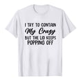 thumbnail image 1 of J'essaie de Contenir Ma Folle Mode Féminine Hauts Été Col Rond Manches Courtes Imprimé T-shirt Blouse Décontractée, 1 of 4
