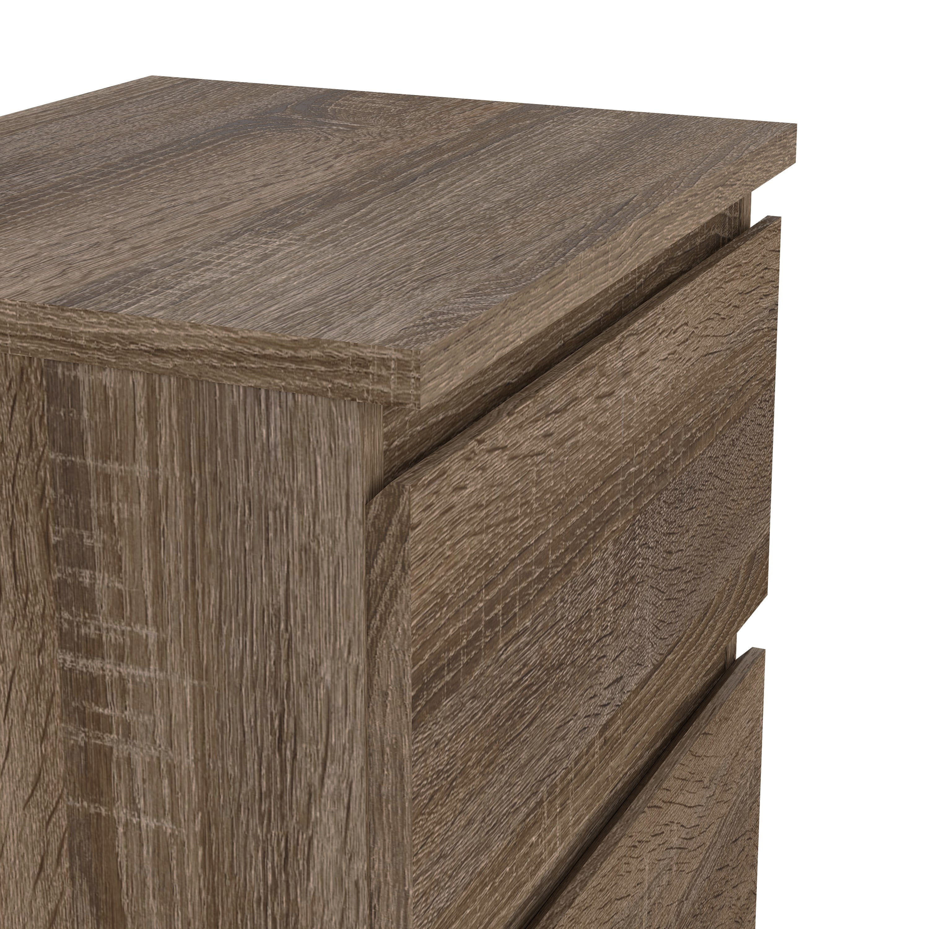 Tvilum Aurora 2 Drawer Bedroom Nightstand for Adults, Truffle
