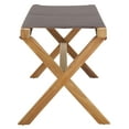 thumbnail image 5 of Safavieh Elron Teak and Leather Bench  in Brown / Natural, 5 of 9