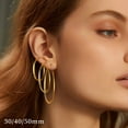 thumbnail image 3 of Turandoss Thick Gold Plated Chunky Small Hollow Tube Hoops Earrings Set for Women Hypoallergenic Lightweight Jewelry Birthday Gift for Women 13/15/20/25/30/40mm, 3 of 8