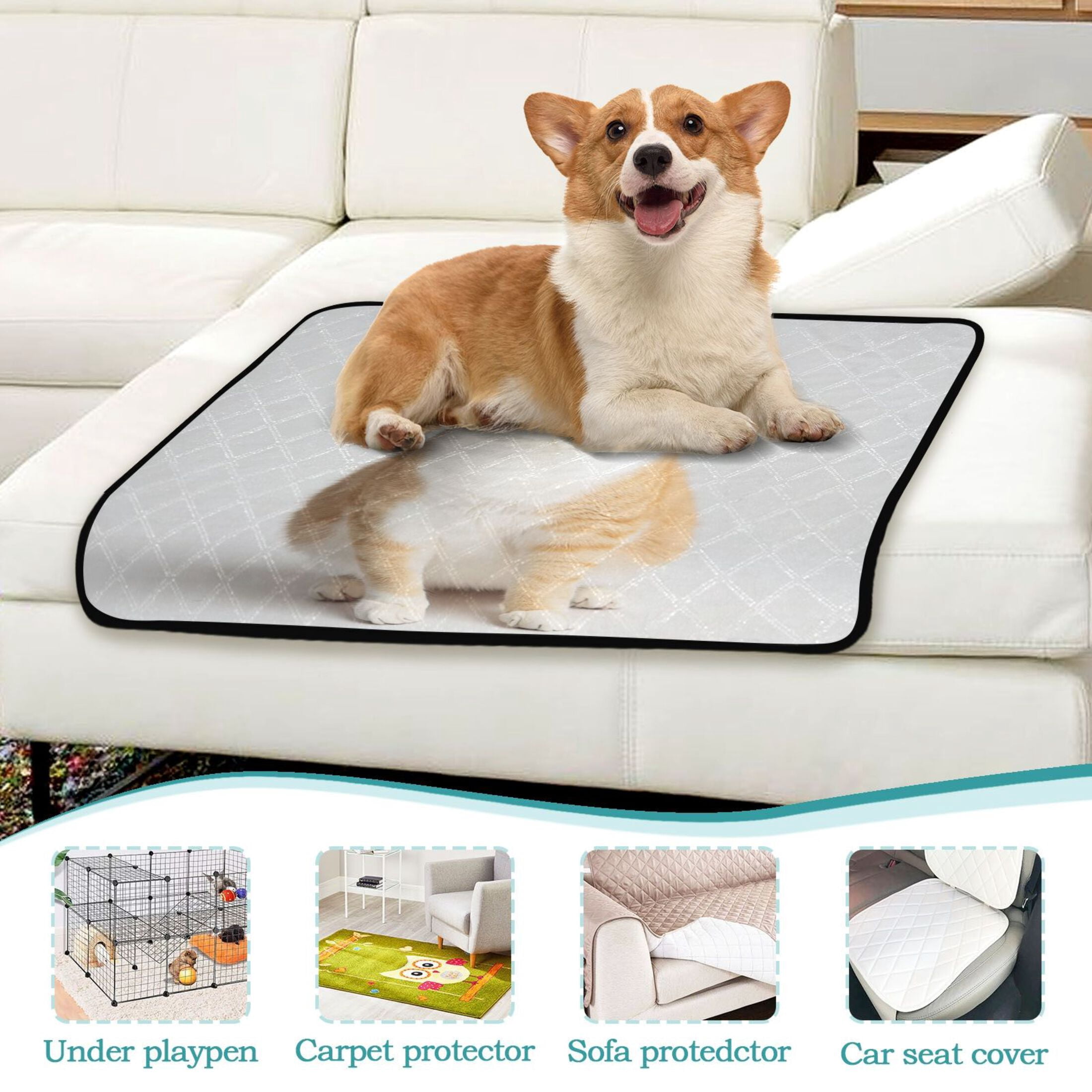Washable Pet Pee Pads with Super Absorbent Reusable Training Pads for Dogs & Cats Cat Sticking Out Their Tongues