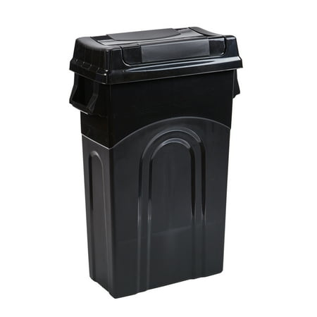United Solutions 23 Gallon Highboy Kitchen Recycling Bin w/ Swing Lid  Black