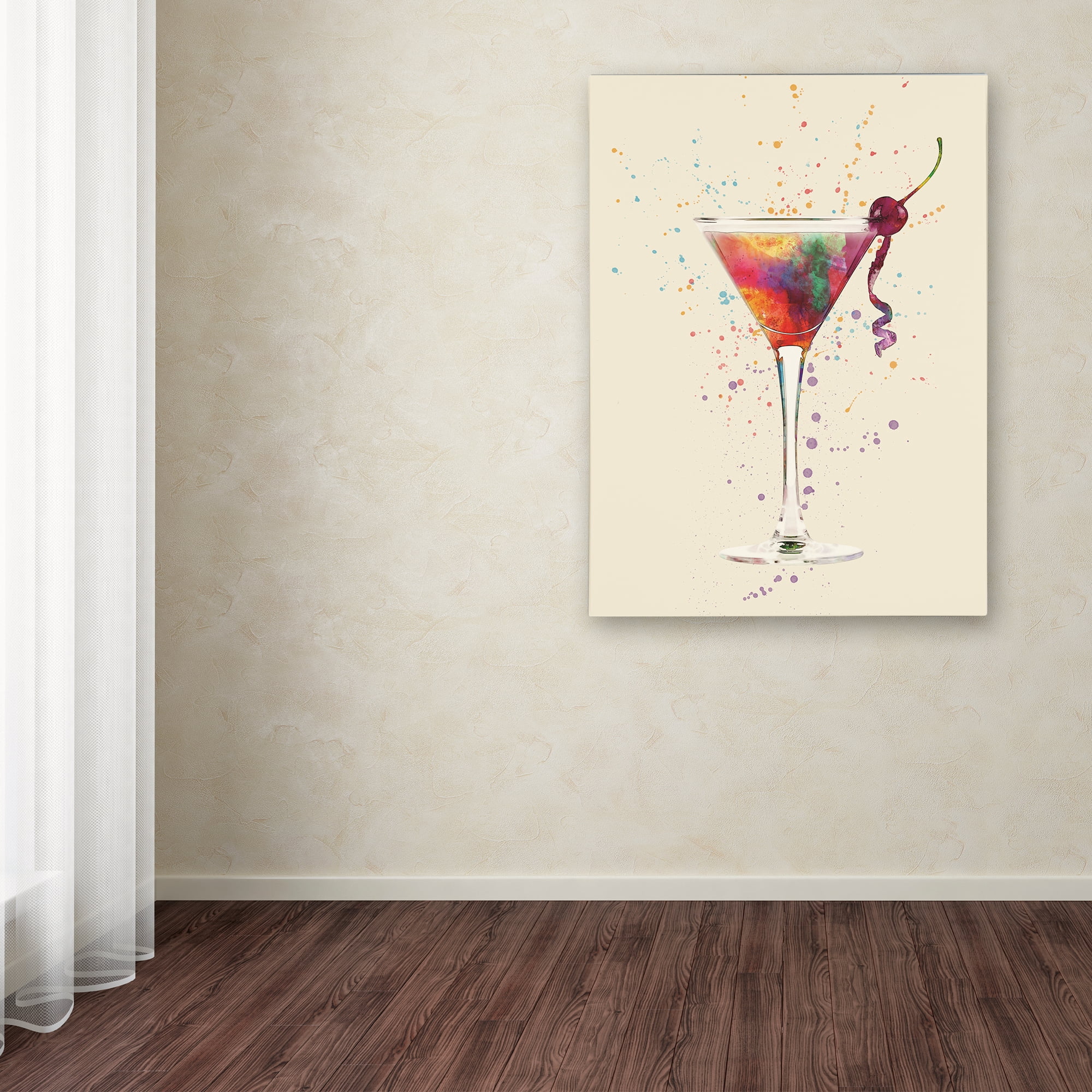 Trademark Fine Art 'Cocktail Drinks Glass Watercolor V' Canvas Art by Michael Tompsett