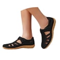 thumbnail image 4 of AUDeals Women's Orthopedic Fisherman Sandals, Closed Toe Hollow Out Shoes with Adjustable Ankle Strap Comfort (Black, 8.5), 4 of 5