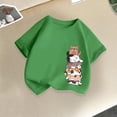 thumbnail image 2 of Hauts pour Filles Manches Courtes Animaux Graphiques T-Shirts d'Été Col Rond Verts 12-14 Ans, 2 of 4