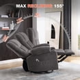 thumbnail image 2 of UHOMEPRO Swivel Rocker Recliner Chair with Massage and Heat, Reclining Lounge Chair with 8 Point Vibration, 65° Rocking, Cup Holders, USB Port and Storage Pockets, Grey, 2 of 7