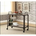 thumbnail image 1 of Metal & Wood Serving Cart, Rustic Oak & Black, 1 of 1