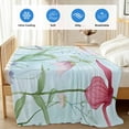 thumbnail image 4 of Blue Pink Green Floral Cooling Blanket, Lightweight Breathable Summer Throw Blanket with Double Sided Cold Effect, Seasonal Botanical Blooms Picnic Beach Blankets Bed Sheet for Hot Sleepers 60"x80", 4 of 8