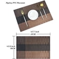 thumbnail image 4 of 6 manteles individuales de PVC antideslizantes (negro y marrón), manteles individuales lavables (45 x 30 cm) para cocina, sala de estar, jardín o comedor, 4 of 5