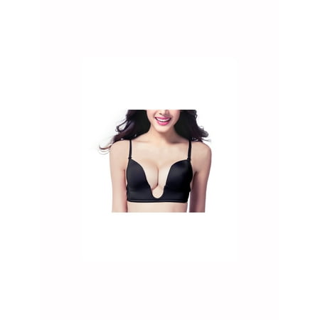 Very Sexy Convertible Bras - Women Sexy Invisible Low Back Convertible Deep U Plunge Push Up Bra