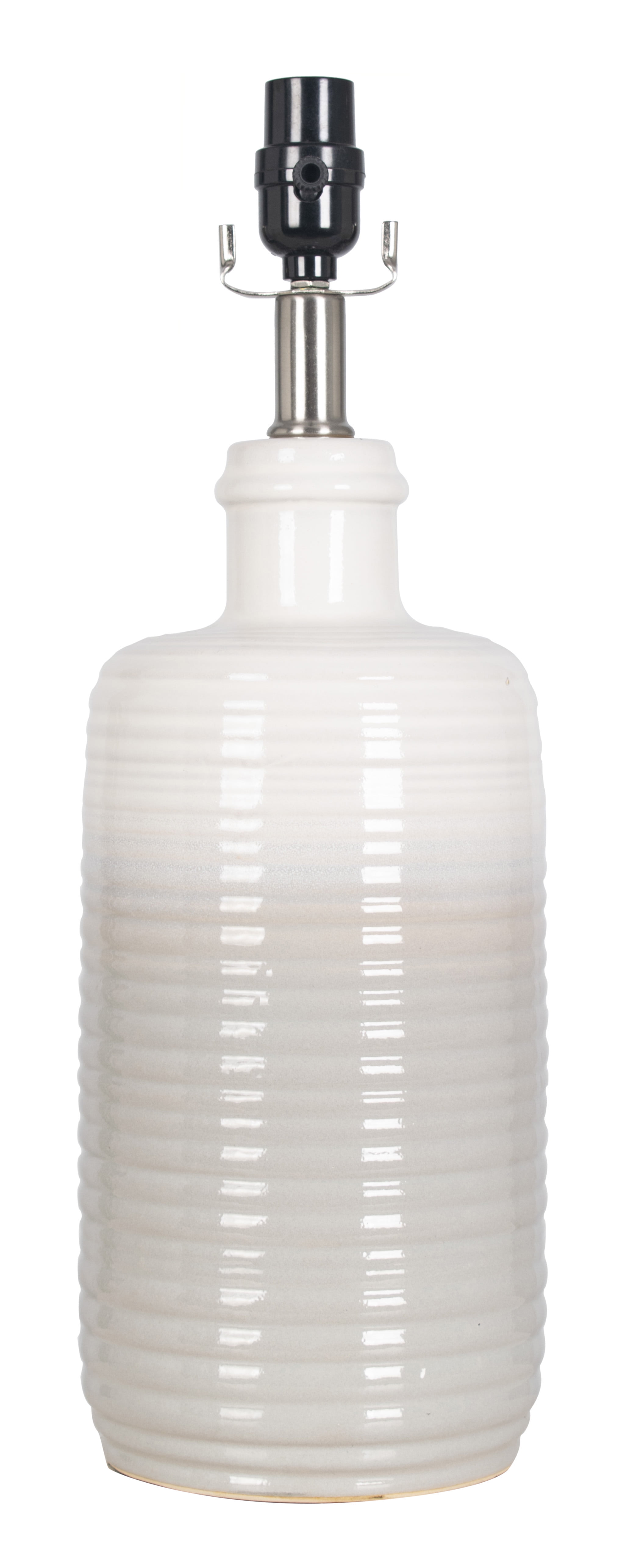 Better Homes & Gardens Reactive Glaze Gray Ribbed Ceramic 19" Table Lamp Base