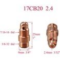 thumbnail image 2 of TIG Stubby Collet Body 17CB20 (2.40mm x 25mm) for PTA DB SR WP 17 18 26 TIG Welding Torch 10pk, 2 of 7