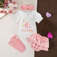 thumbnail image 2 of newwalpole Baby Girl Clothes 1st Birthday Girl Outfit Romper Tutu Skirt Set 3 6 12 18 Months Half Birthday Girl Outfit, 2 of 3