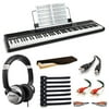 Alesis Concert 88-Key Digital Piano with Full-Size Semi Weighted Keys With Touch Response + Numark DJ Headphones + Keyboard Dust Cover + Dual MIDI Cable + Audio Cable + USB Cable + Cable Ties (10)