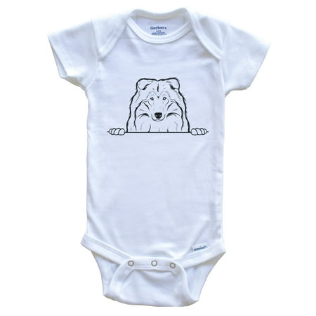 

Collie Dog Breed Drawing Cute One Piece Baby Bodysuit