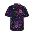 thumbnail image 3 of Bixox Men's Hawaiian Shirts Men's Multi-colored Spiders Print Short-Sleeve Shirt-Small, 3 of 8