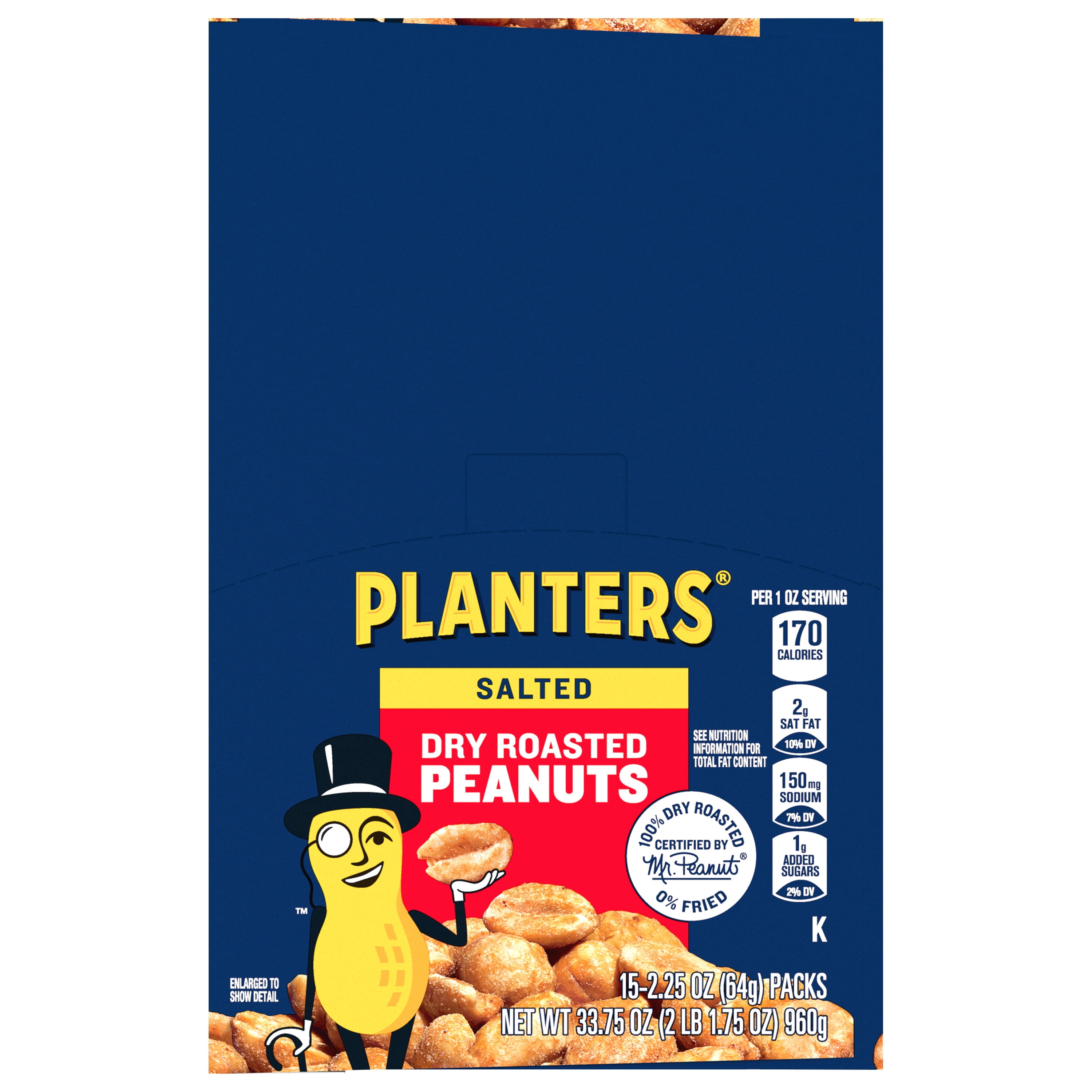 PLANTERS Dry Roasted, 2.25 OZ Tube